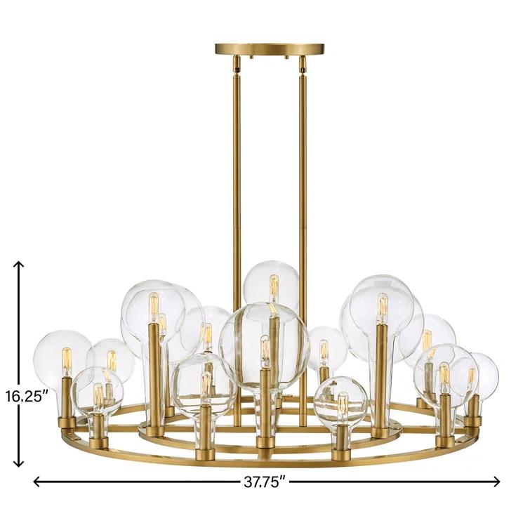 Hennig Ring Chandelier - Brass / 37.75"Dia