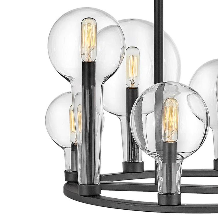 Hennig Ring Chandelier - Black / 24"Dia