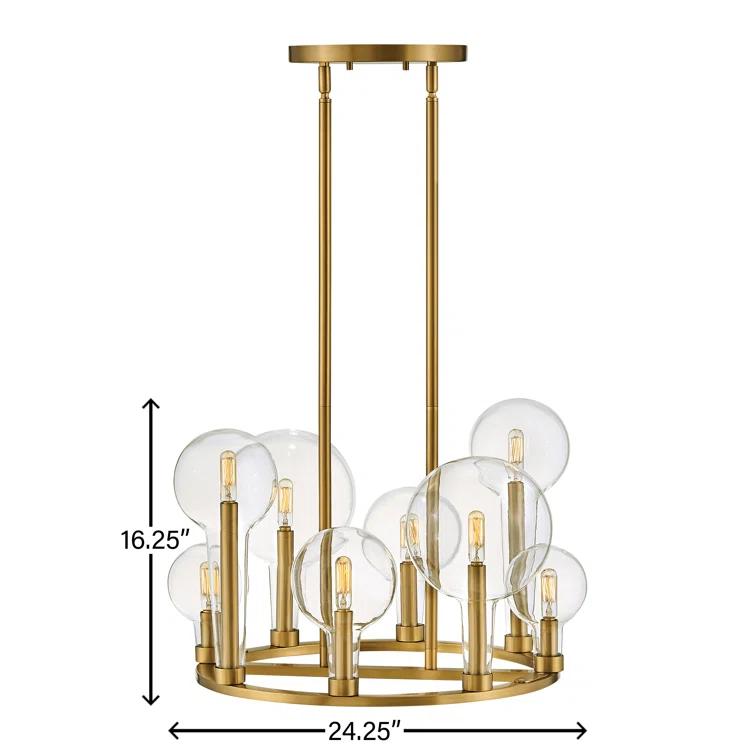 Hennig Ring Chandelier - Brass / 24"Dia