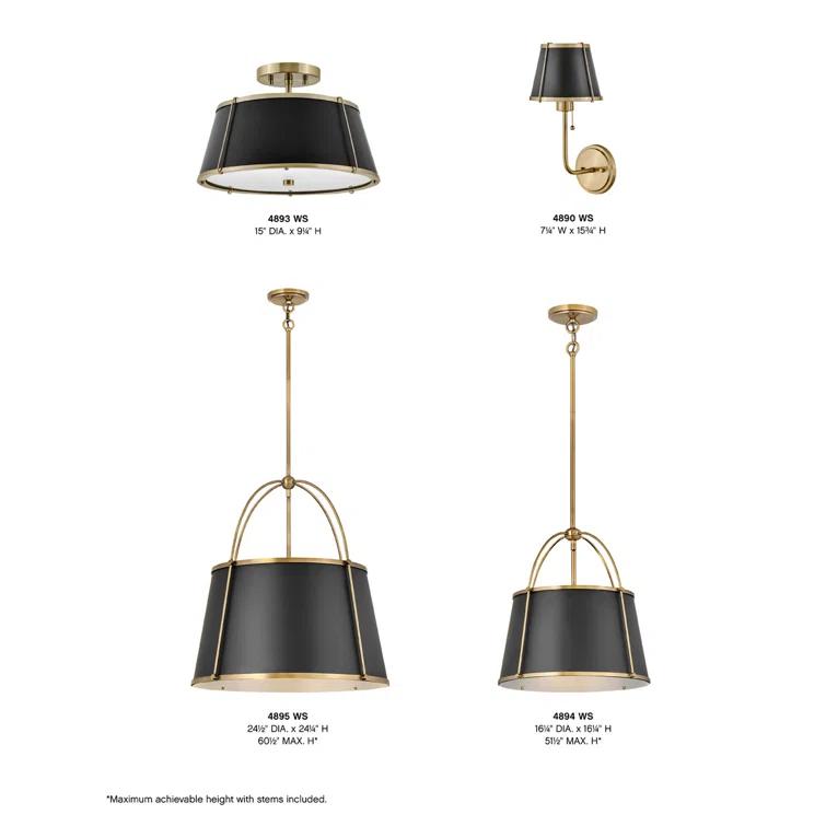 4894WS-Hinkley Lighting-Clarke - 12W 1 LED Large Pendant-16.25 Inches Tall and 16.25 Inches Wide-Warm Brass Finish