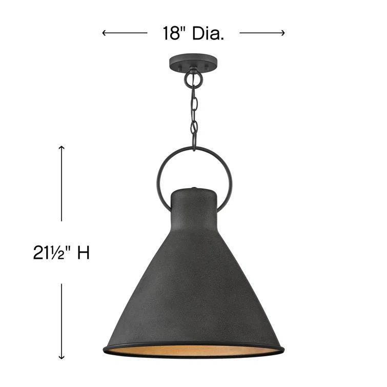 Whatley Pendant Light - Black / 18"Dia