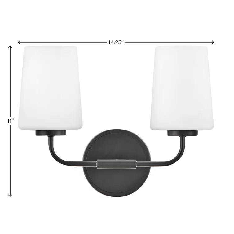 Fitz 2 Light Frosted Dimmable Vanity Light