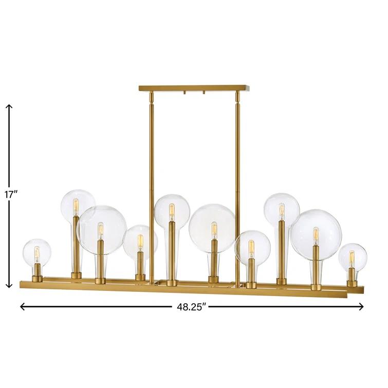 Hennig Linear Chandelier - Brass / 48"Dia