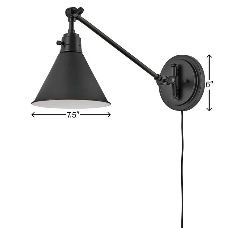 Lennon Plug-In Task Sconce - Black