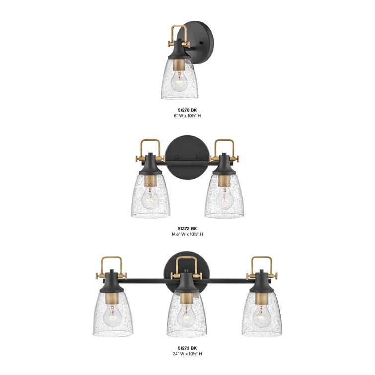 Easton 3-Light Dimmable Black Vanity light