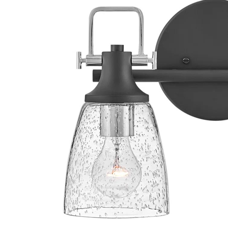 Easton Two-Light Bath Vanity Fixture w/ Clear Seedy Glass Shades