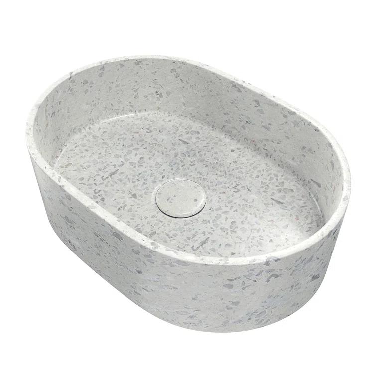 DreamLine Ambia 10'' Terrazzo Oval Vessel Bathroom Sink