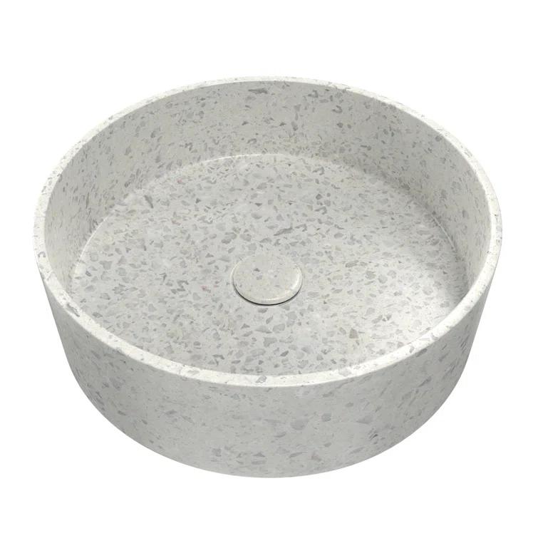 DreamLine SVAM15F15F4LX10 DreamLine Ambia 14.33'' Terrazzo Circular Vessel Bathroom Sink