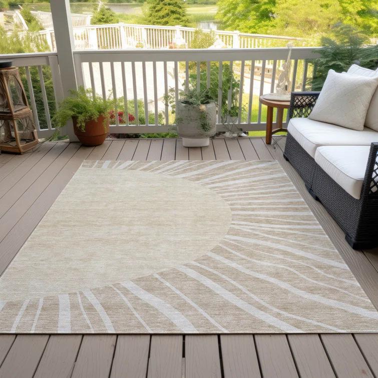 Ayush Indoor/Outdoor Area Rug with Non-Slip Backing