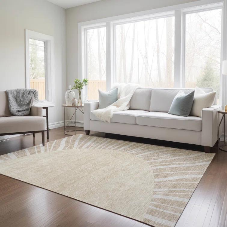 Ayush Indoor/Outdoor Area Rug with Non-Slip Backing