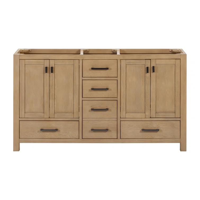 Mercury Row® Souther 60'' Double Bathroom Vanity Base Only in Brushed Oak Finish