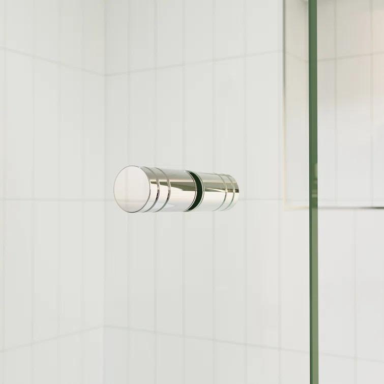 Illume 56 in. x 58.25 in. Fully Frameless Hinge Bathtub Door
