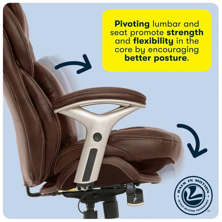 Serta Claremont Ergonomic Executive Office Chair with Back in Motion Technology and Lumbar Support