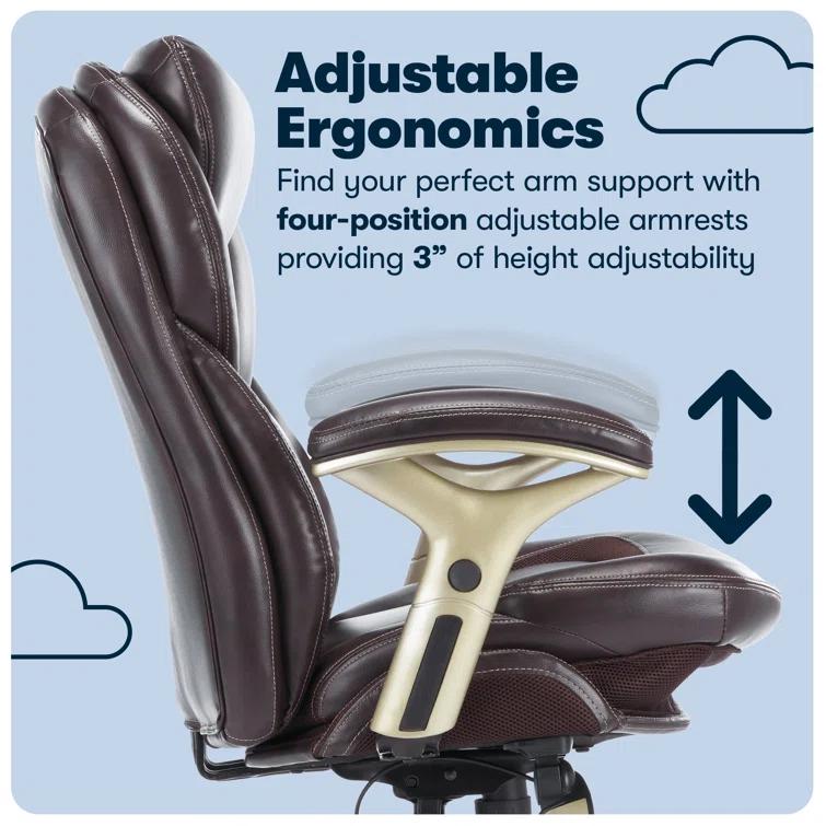 Serta Claremont Ergonomic Executive Office Chair with Back in Motion Technology and Lumbar Support
