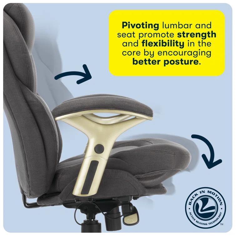 Serta Claremont Ergonomic Executive Office Chair with Back in Motion Technology and Lumbar Support