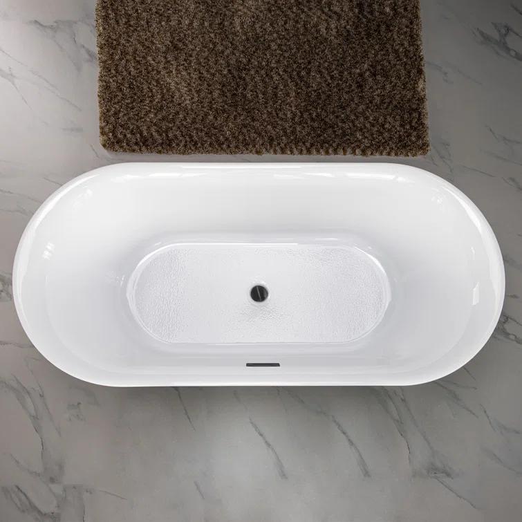 Freestanding Soaking Acrylic Curved Design Bathtub