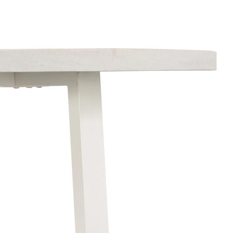 White Powder Coated Iron Minimalist Outdoor Accent Table