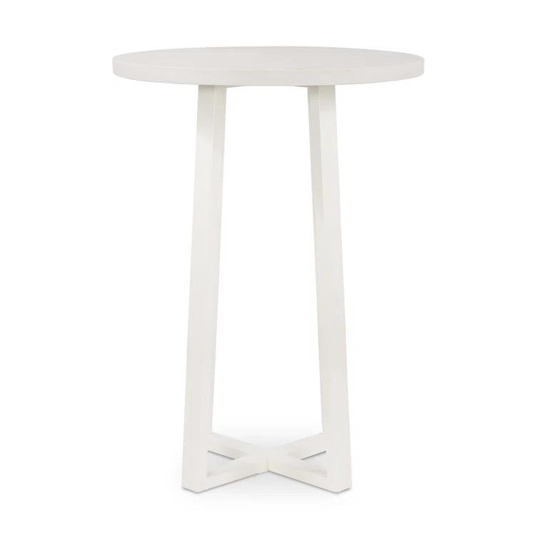 White Powder Coated Iron Minimalist Outdoor Accent Table