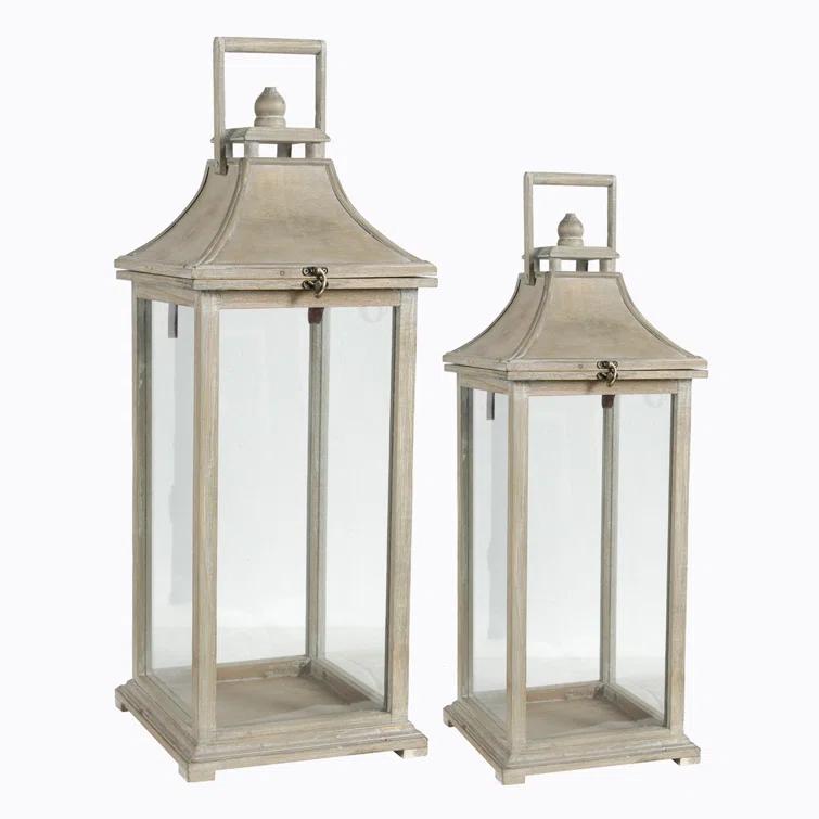 2 Piece Table Top Lantern Set