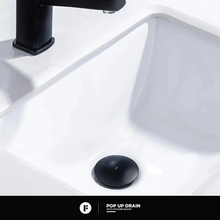 Single Hole Bathroom Faucet with Pop-up Drain and Strainer Basket