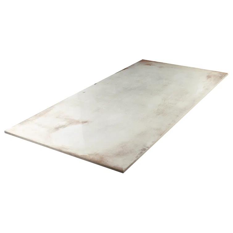 Large Format 23.62" x 47.24" Semi-polished Cement Look Porcelain Floor and Wall Tile