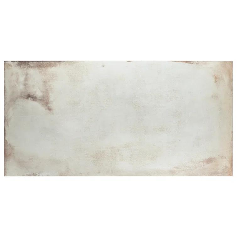 Large Format 23.62" x 47.24" Semi-polished Cement Look Porcelain Floor and Wall Tile