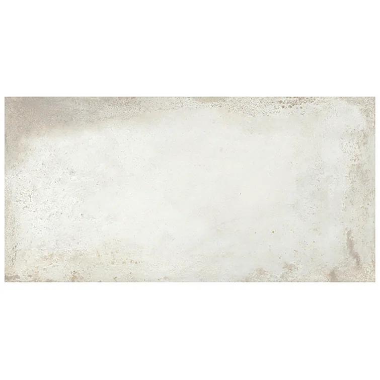 Large Format 23.62" x 47.24" Semi-polished Cement Look Porcelain Floor and Wall Tile