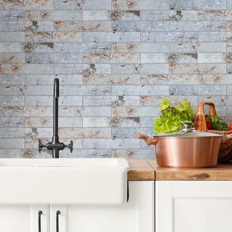 London 3" x 12" Porcelain Brick Look Subway Wall Tile
