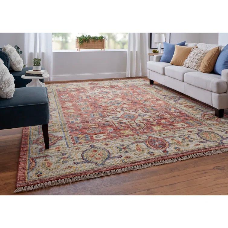 Fillmore Transitional Medallion Red/Ivory/Gold Area Rug