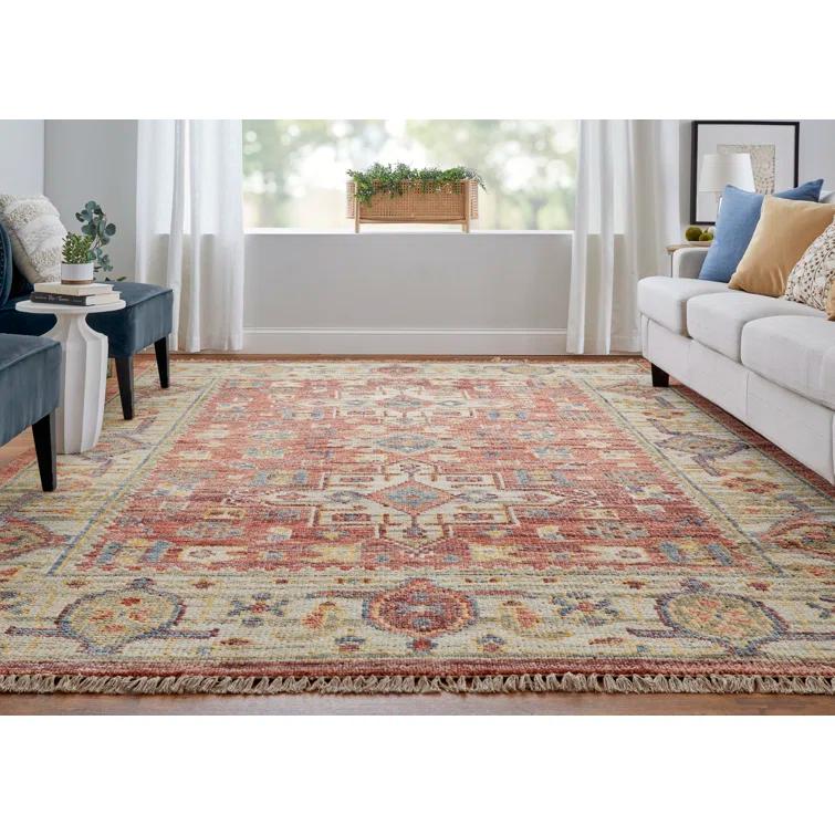 Fillmore Transitional Medallion Red/Ivory/Gold Area Rug