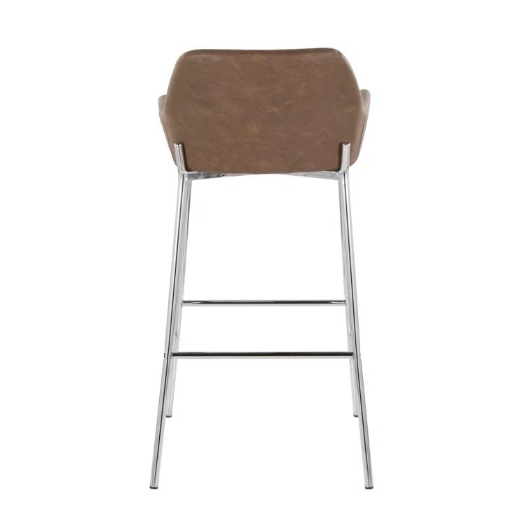 Upholstered Counter Stool with Metal Frame