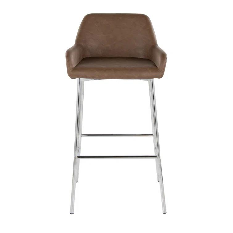 Upholstered Counter Stool with Metal Frame