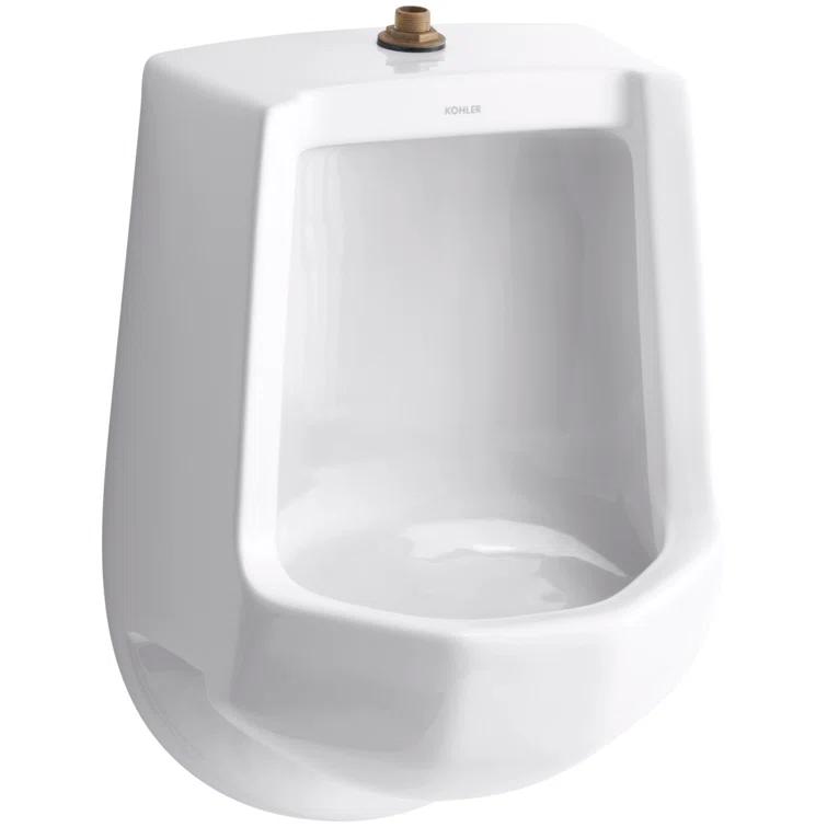 White Ceramic Wall-Mount Urinal with Top Spud