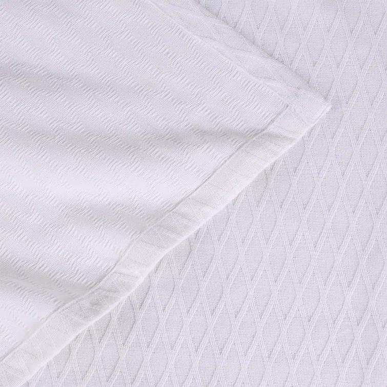 Superior Diamond Weave All-Season Bedding Cotton Throw Layering Blanket