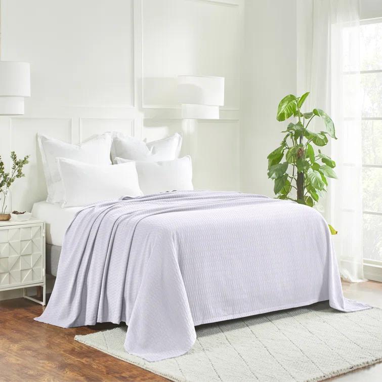 Superior Diamond Weave All-Season Bedding Cotton Throw Layering Blanket