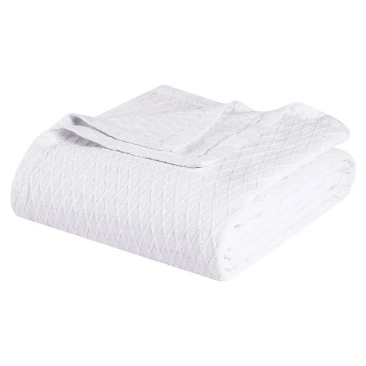 Superior Diamond Weave All-Season Bedding Cotton Throw Layering Blanket