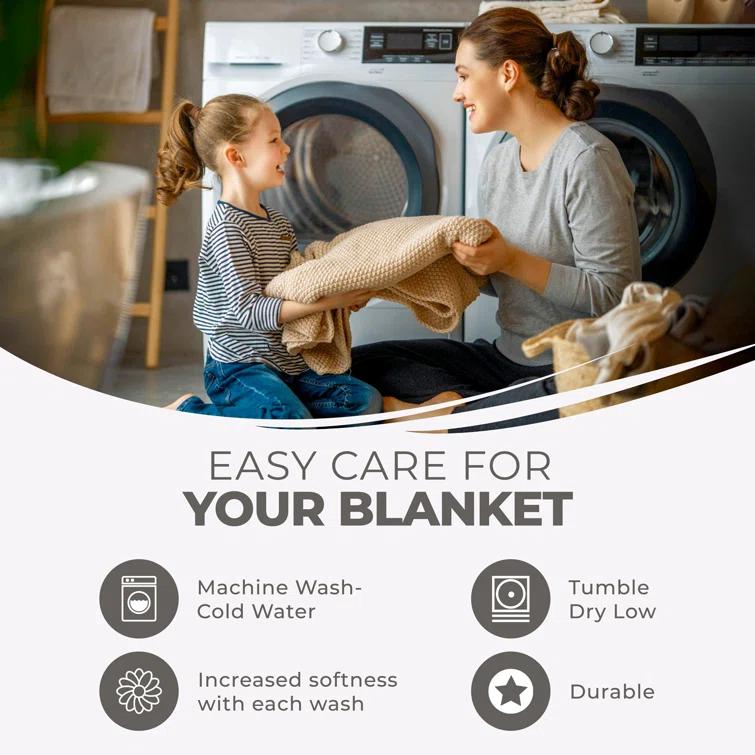 Superior Diamond Weave All-Season Bedding Cotton Throw Layering Blanket