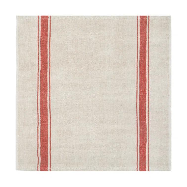 Gracie Oaks Cangelosi Striped Square Napkin (Set of 4)