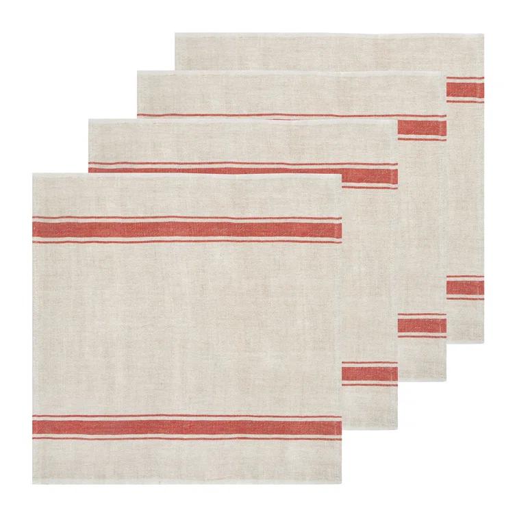 Gracie Oaks Cangelosi Striped Square Napkin (Set of 4)