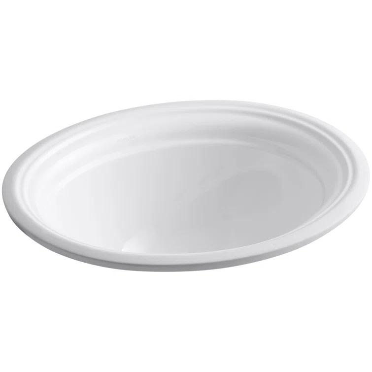 Devonshire Ceramic Oval Undermount Bathroom Sink with Overflow