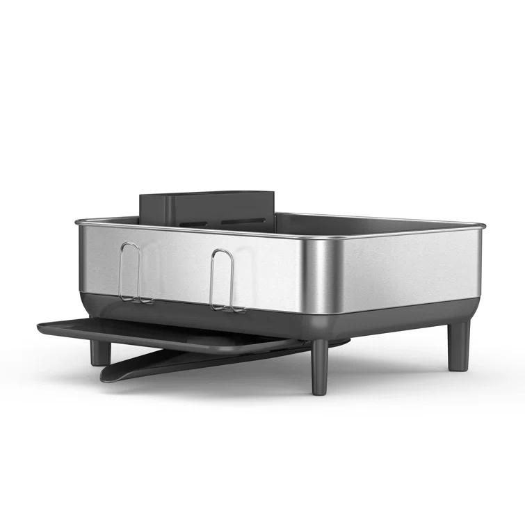 Simplehuman Compact Dish Drying Rack, Brushed Stainless Steel Frame