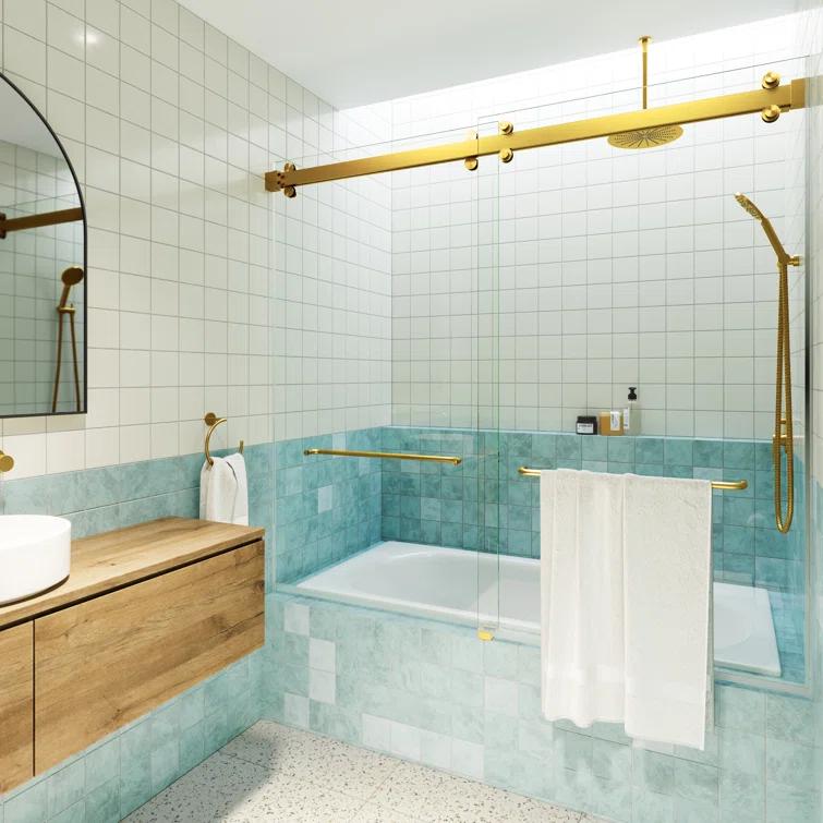 Polaris 60 in. x 66 in. Fully Frameless Sliding Bypass Bathtub Door