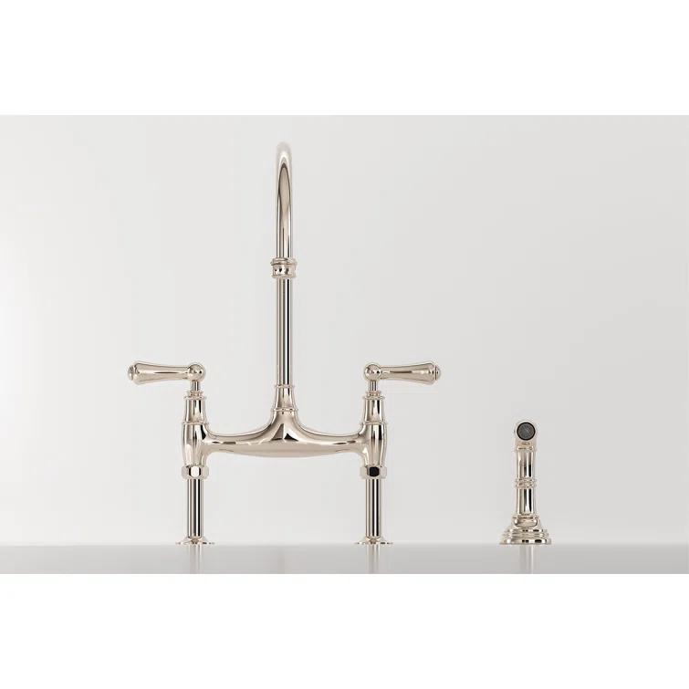 Perrin & Rowe U.4719L-APC-2 Georgian Era Bridge Kitchen Faucet With Side Spray