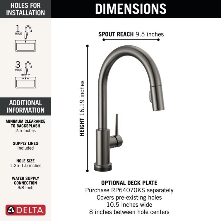 Trinsic Pull Down Sprayer Touch Kitchen Sink Faucet, Touch Control Kitchen Faucet