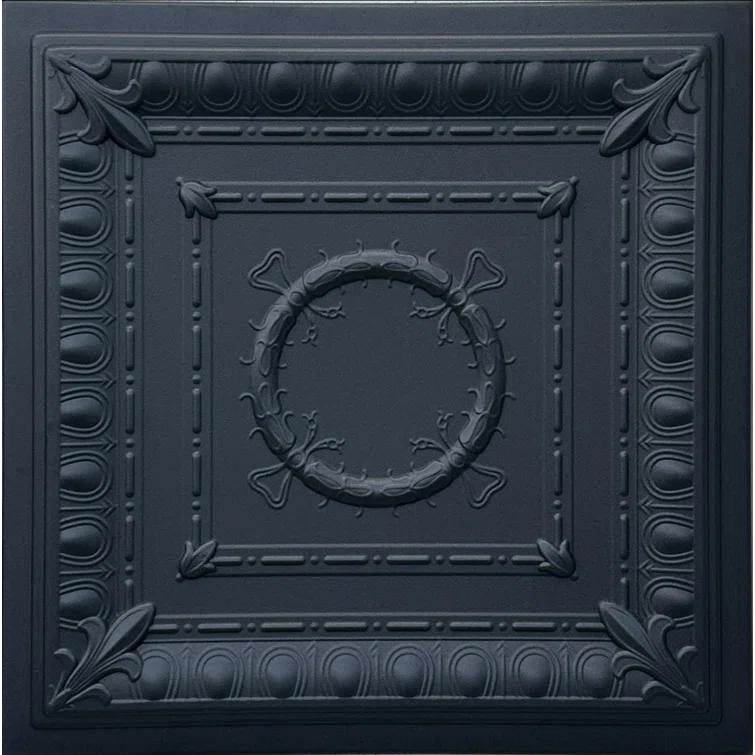 Romanesque Wreath 1.6 ft. x 1.6 ft. Polystyrene Glue-up Ceiling Tile