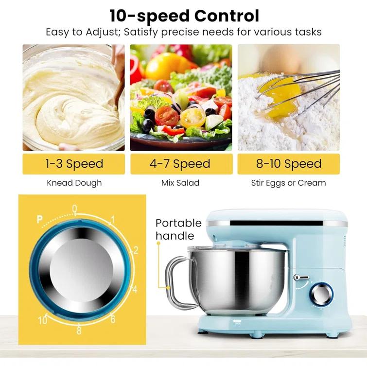 660W 10 Speed 6 Quart Tilt-Head Stand Mixer