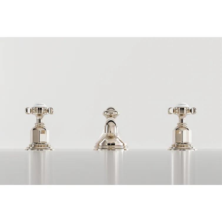 Perrin & Rowe U.3706X-PN-2 Edwardian Widespread Lavatory Faucet With Low Spout