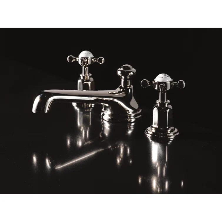 Perrin & Rowe U.3706X-PN-2 Edwardian Widespread Lavatory Faucet With Low Spout