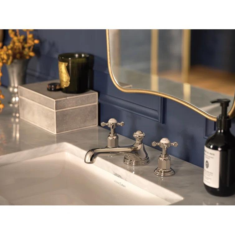 Perrin & Rowe U.3706X-PN-2 Edwardian Widespread Lavatory Faucet With Low Spout