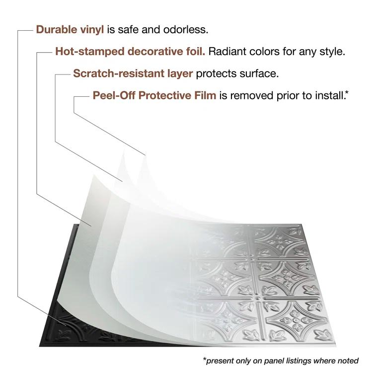 FASÄDE Waves Vertical Decorative Vinyl 4'X8' Wall Panel